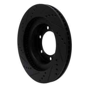 Lexus GX470 Brake Rotor (1) - Front Right - R1 Concepts - Drilled & Slotted - Black - `03-`09